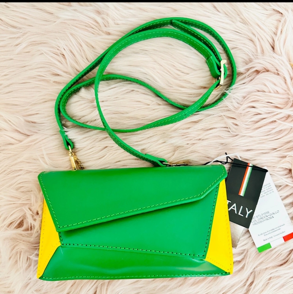 NWT ISADORA GENUINE LEATHER PUZZLE CROSSBODY BAG MADE IN ITALY